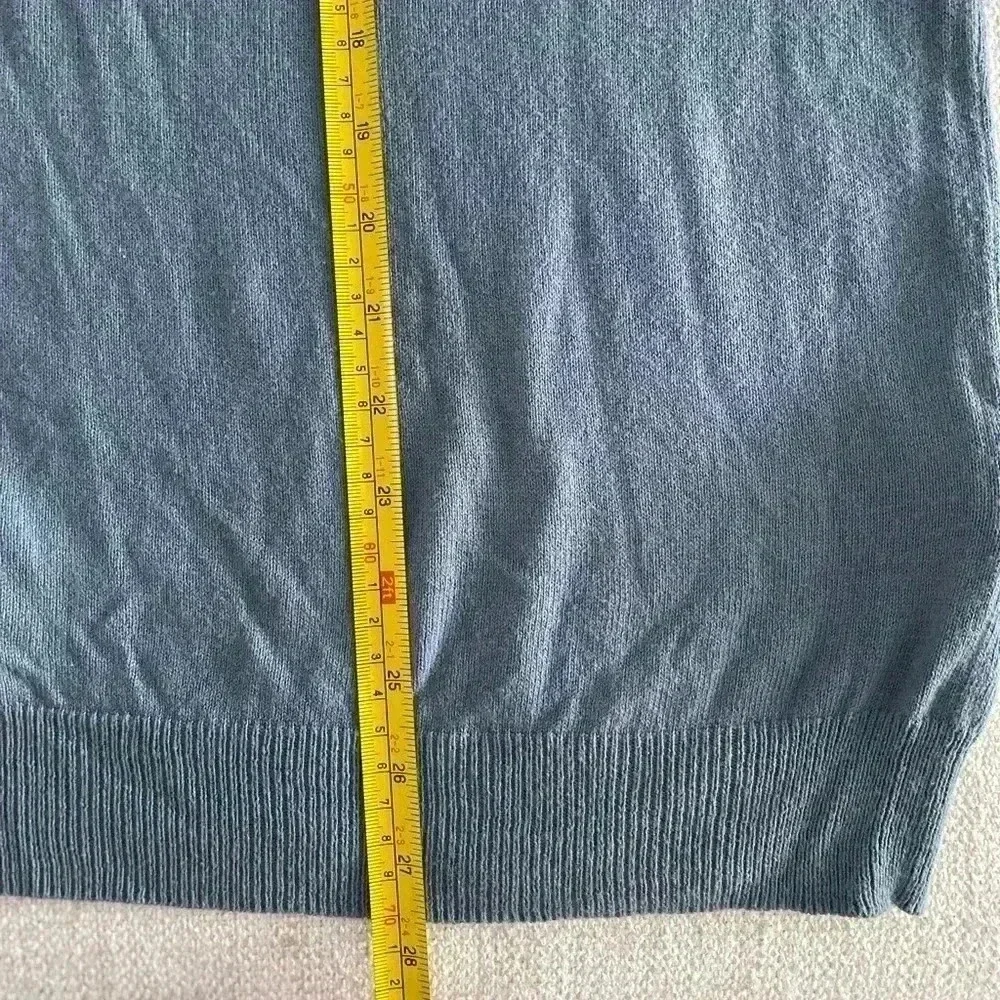 J. Crew Cotton-Cashmere Crewneck Sweater Lightweight Preppy‎ Blue Size Large L